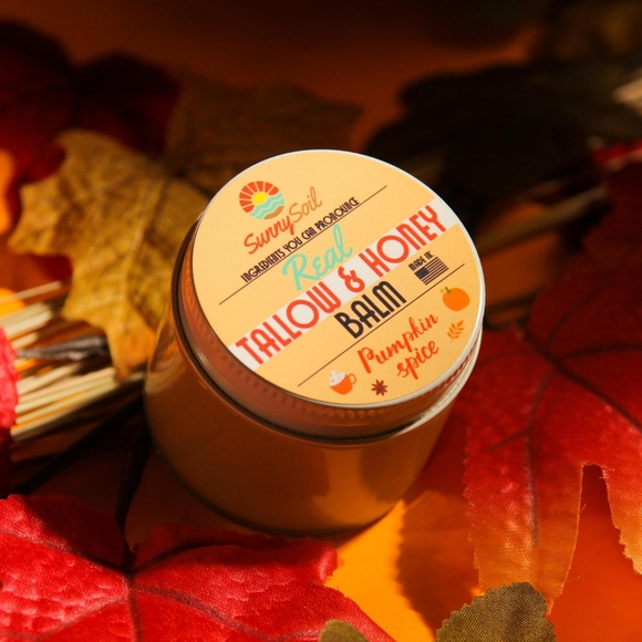 🍁 🍂 ☕ Pumpkin Spice Tallow Honey Balm By Sunny Soil ☀️ - Picture 2 of 7